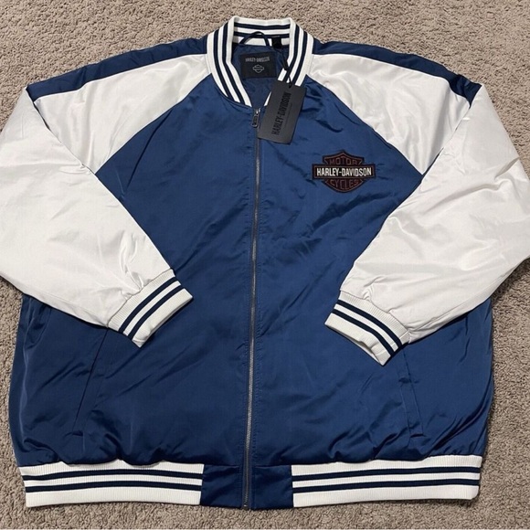 Harley-Davidson Men's Club Crew Varsity Jacket 3XL Blue Colorblocked 97440-23VM - Picture 1 of 4